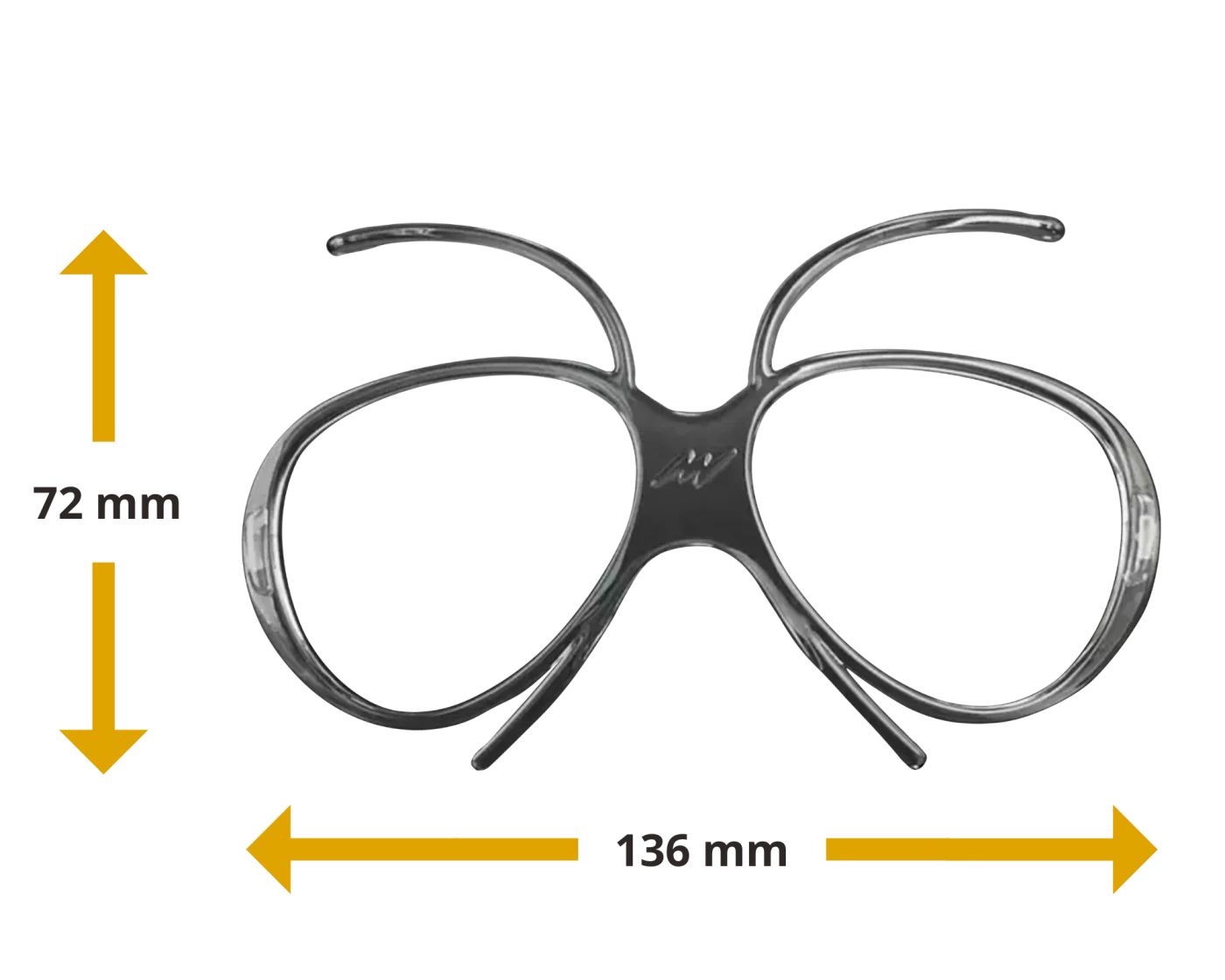 Dimensions de l'UniClip : 136 mm de large, 72 mm de haut